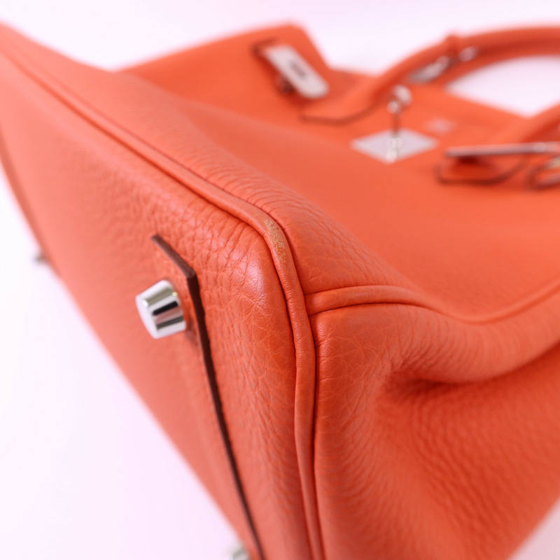 HERMES Togo皮革Birkin 30銀扣手挽袋Capucine-12