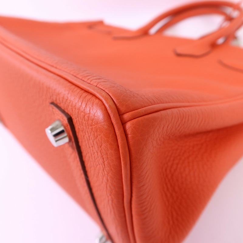 HERMES Togo皮革Birkin 30銀扣手挽袋Capucine-14