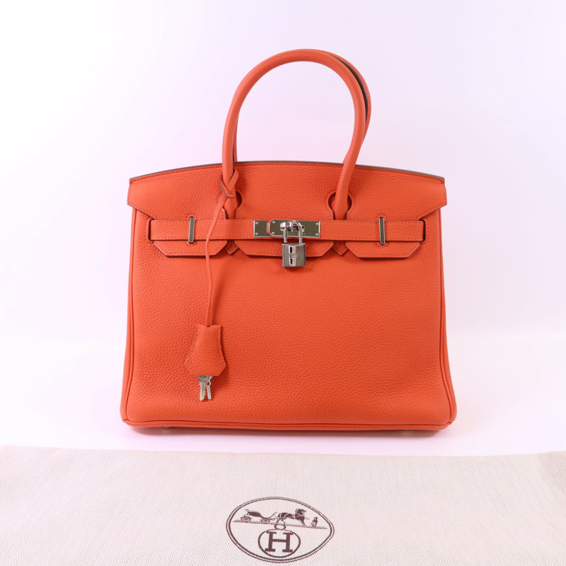 HERMES Togo皮革Birkin 30銀扣手挽袋Capucine-19