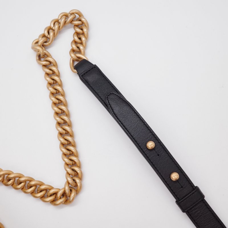 (專櫃19萬5)Chanel 香奈兒 Boy Chanel 黑色 牛皮 金扣 小號 口蓋包 翻蓋包 肩背包 鍊條包-22