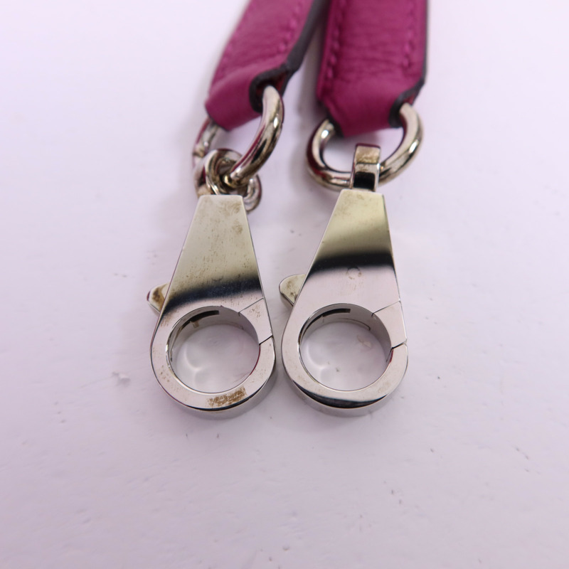 HERMES Togo皮革Kelly 28銀扣手挽肩背兩用袋Rose Pourpre-8