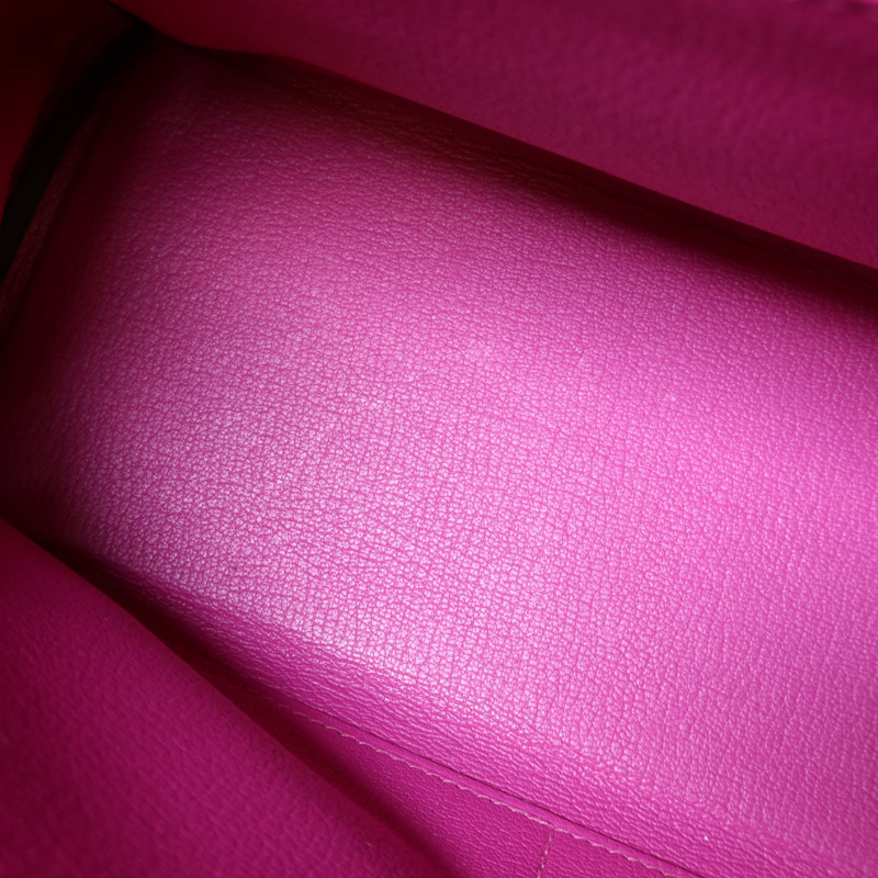 HERMES Togo皮革Kelly 28銀扣手挽肩背兩用袋Rose Pourpre-18