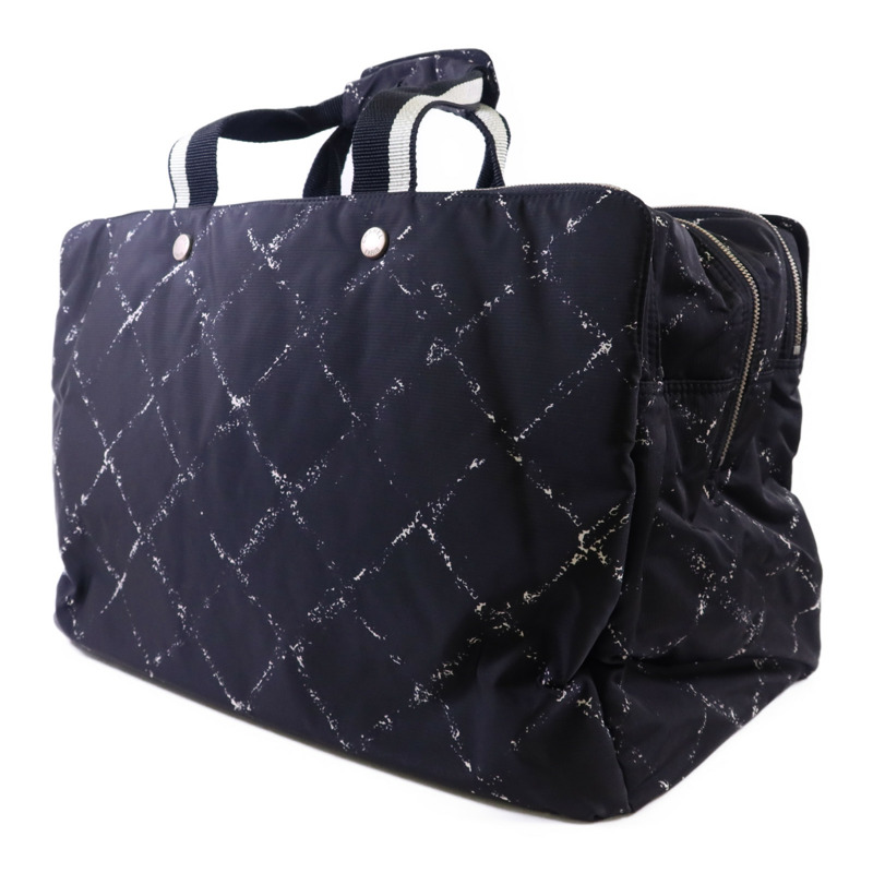 CHANEL 尼龍Travel Line Boston Bag銀扣手挽袋-2