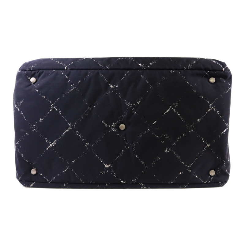 CHANEL 尼龍Travel Line Boston Bag銀扣手挽袋-3