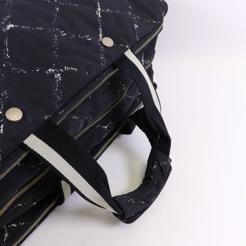 CHANEL 尼龍Travel Line Boston Bag銀扣手挽袋-4