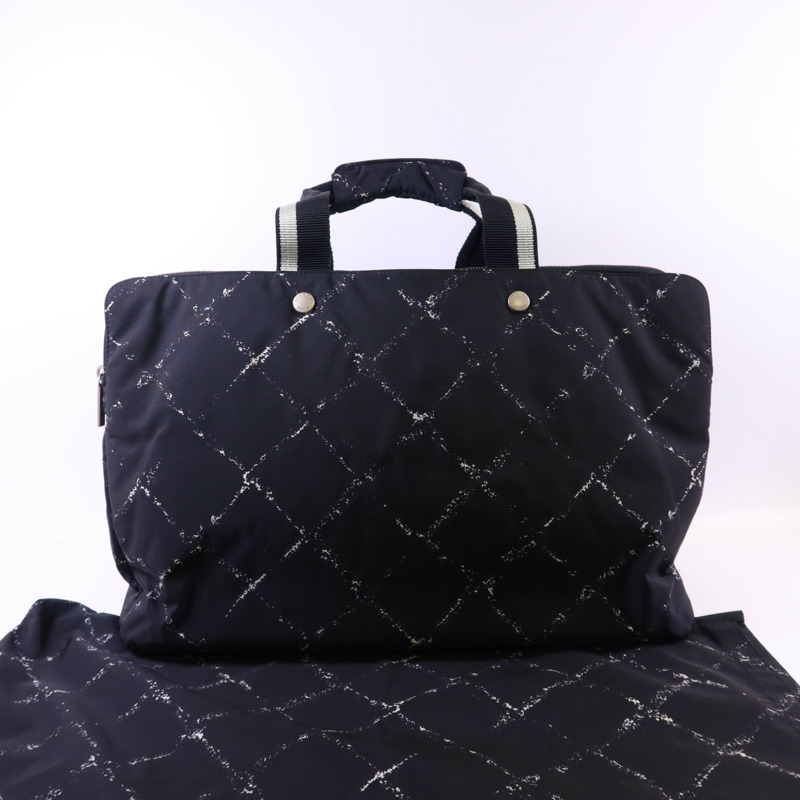 CHANEL 尼龍Travel Line Boston Bag銀扣手挽袋-18