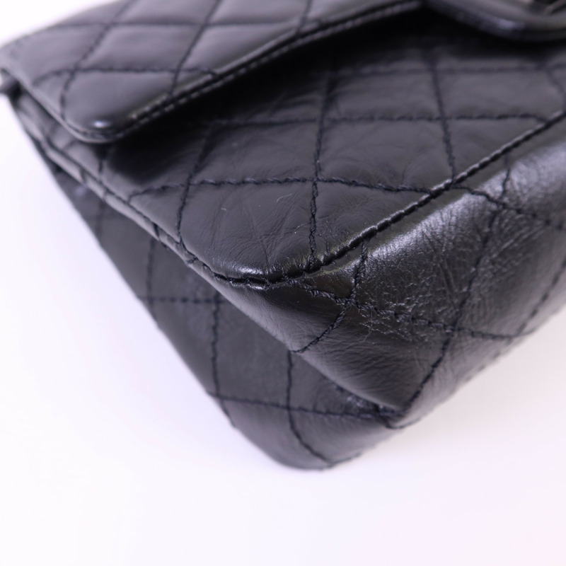 CHANEL 牛皮皮革2.55 So Black鏈帶肩背袋-13