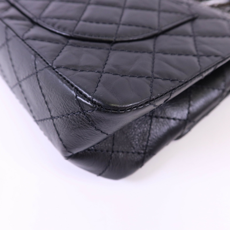 CHANEL 牛皮皮革2.55 So Black鏈帶肩背袋-14