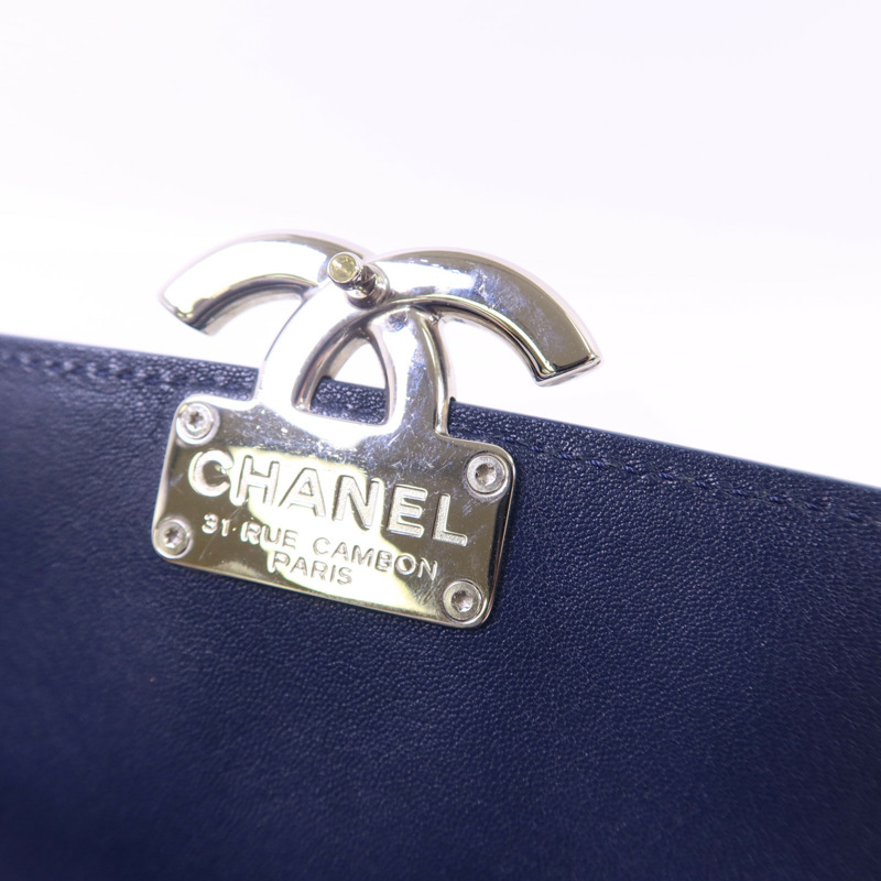 CHANEL 牛皮皮革2 Way Chain Shoulder Bag銀扣鏈帶肩背袋-10