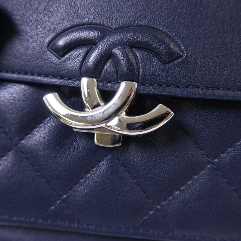 CHANEL 牛皮皮革2 Way Chain Shoulder Bag銀扣鏈帶肩背袋-12