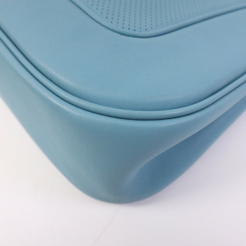 HERMES Swift皮革Berline 28銀扣肩背袋Bleu Atoll-12