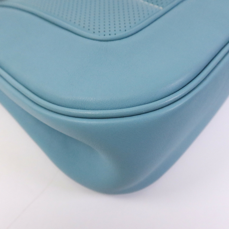 HERMES Swift皮革Berline 28銀扣肩背袋Bleu Atoll-13