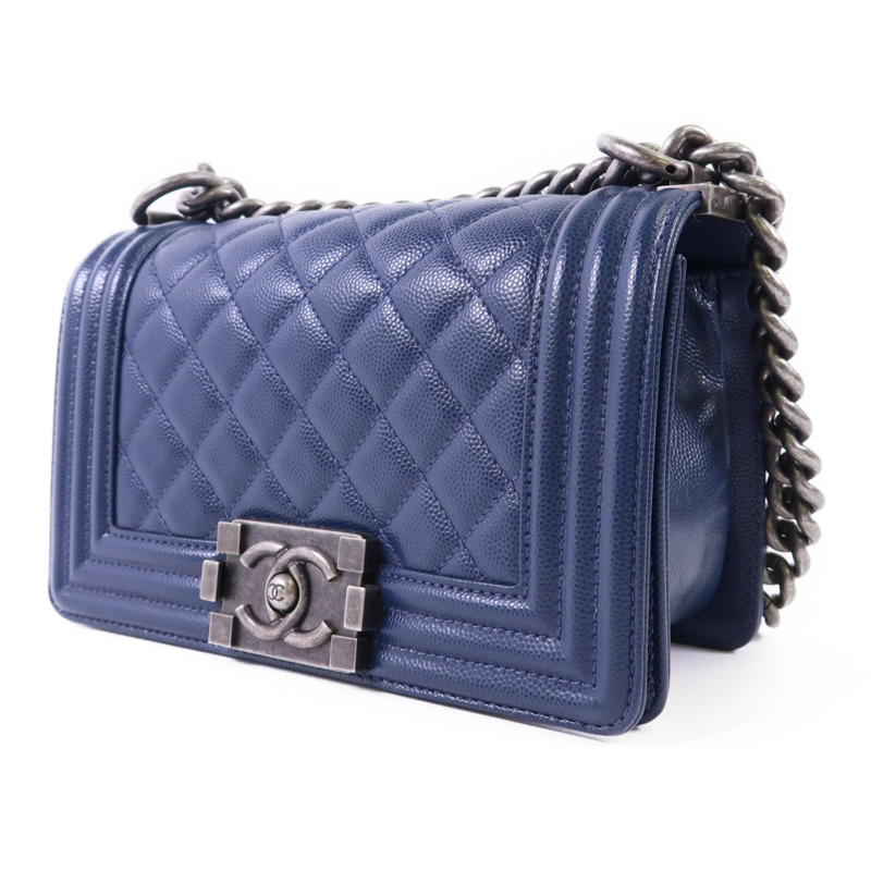 CHANEL 牛皮皮革Chanel Boy Small鏈帶肩背袋-2