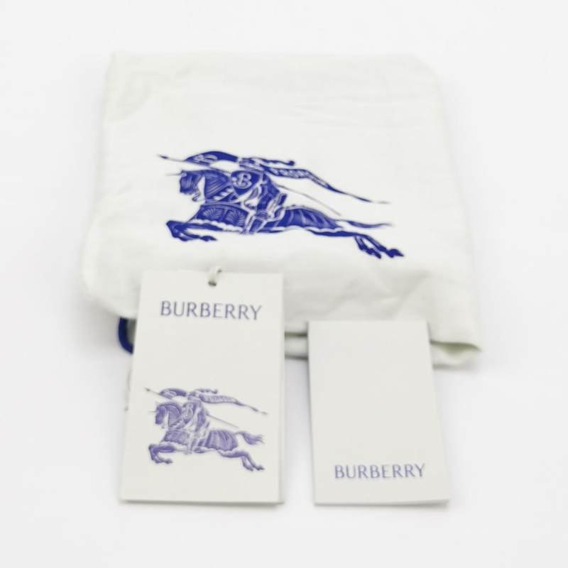 Burberry Chess牛皮純色拉鏈馬術騎士Logo壓紋斜挎包單肩包 9.8新-8