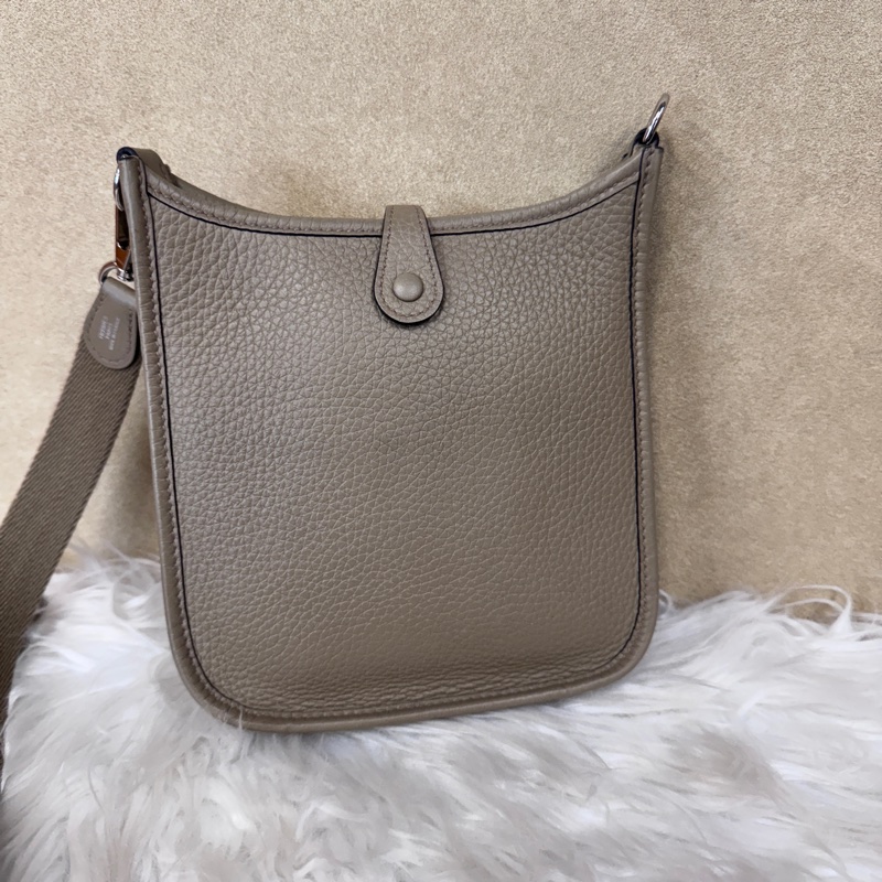 Hermes Mini Evelyne 8Q馬爾法米色Beige Marfa Clemence-1