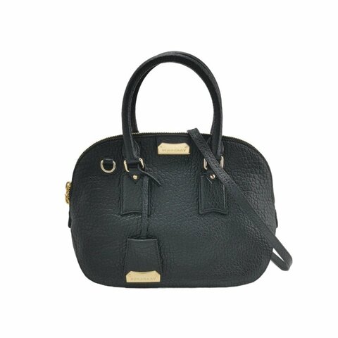 Burberry牛皮純色壓紋金屬字母Logo斜挎包單肩包