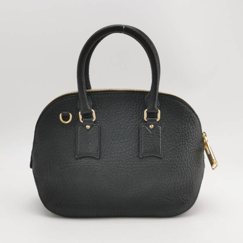 Burberry牛皮純色壓紋金屬字母Logo斜挎包單肩包-3