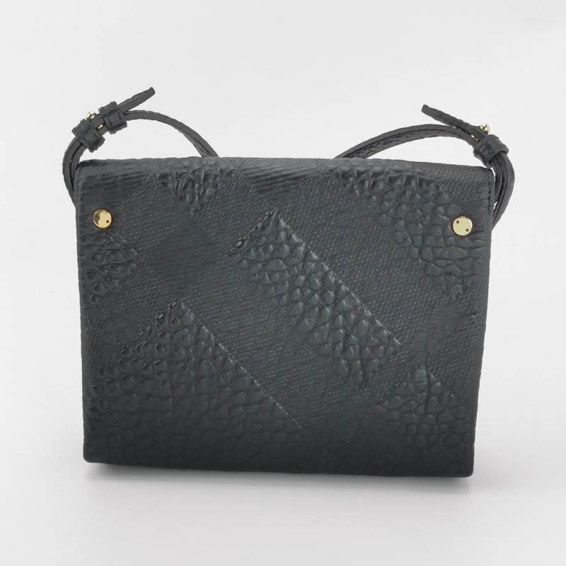 Burberry Langley牛皮純色字母Logo斜挎包單肩包-4