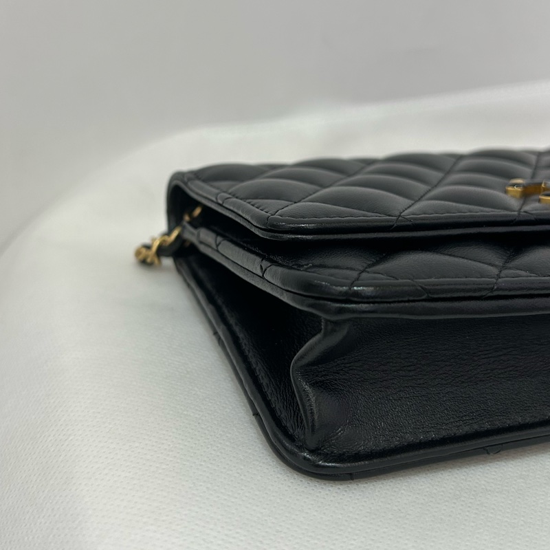 Chanel 黑羊皮法瑯調節釦woc-3