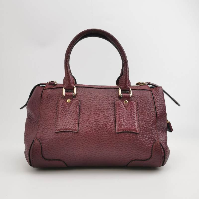 Burberry牛皮純色logo徽標單肩包-4