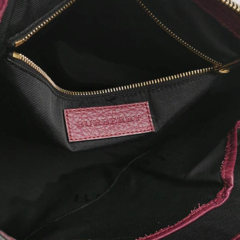 Burberry牛皮純色logo徽標單肩包-7