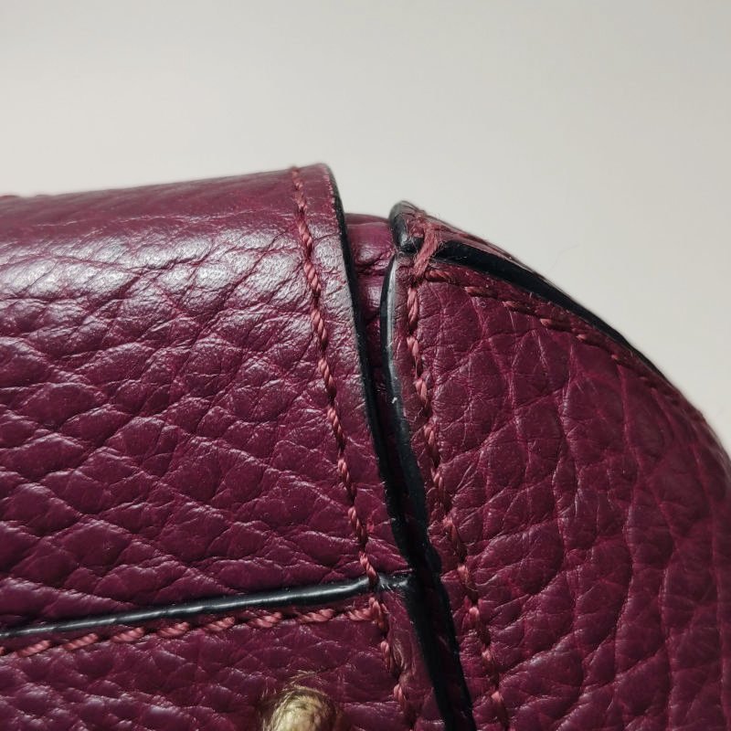 Burberry牛皮純色logo徽標單肩包-18