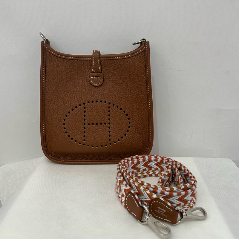 Hermes 金棕銀釦Evelyne 16-0