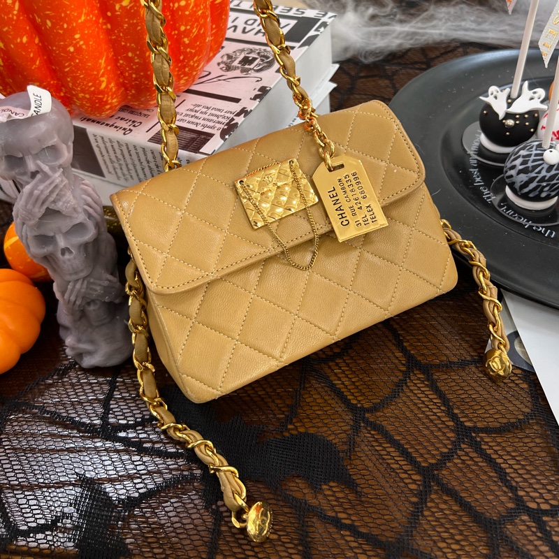 Chanel Vintage 中古 古董 Mini CF 豆豆鏈條 軍牌 多元素包 Mini flap-0