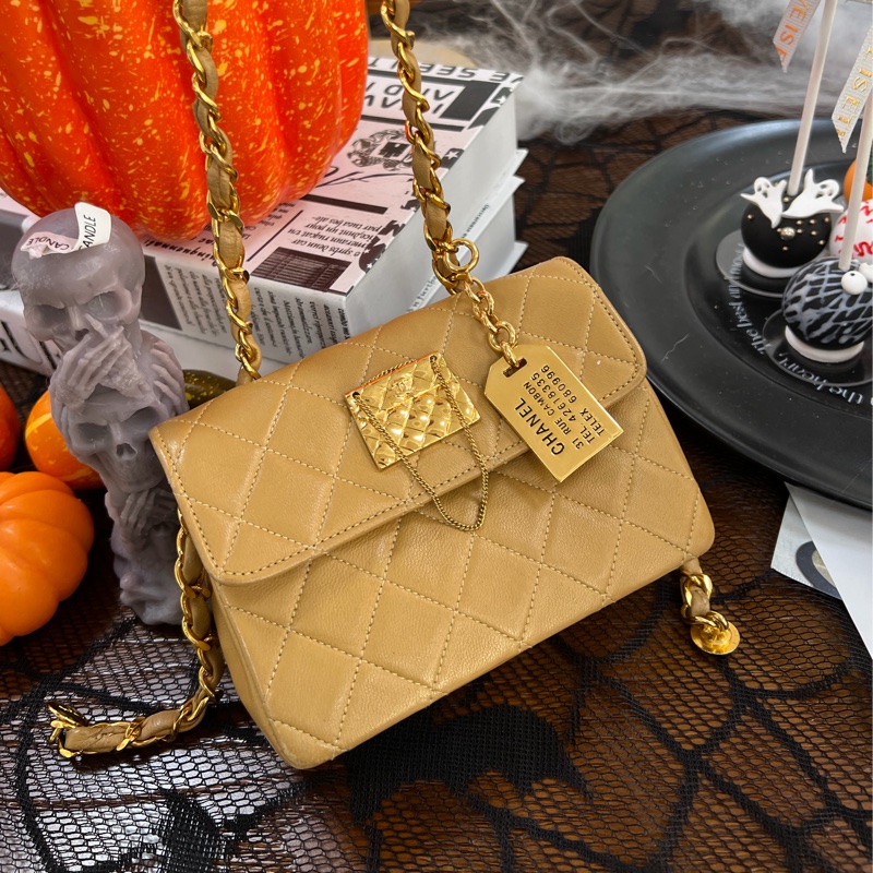 Chanel Vintage 中古 古董 Mini CF 豆豆鏈條 軍牌 多元素包 Mini flap-3