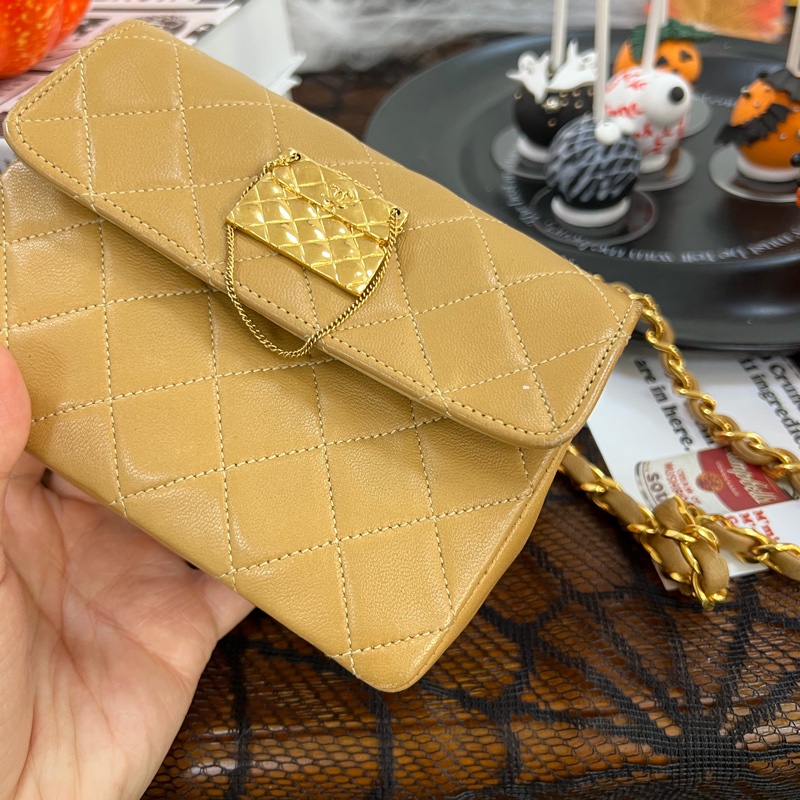 Chanel Vintage 中古 古董 Mini CF 豆豆鏈條 軍牌 多元素包 Mini flap-9