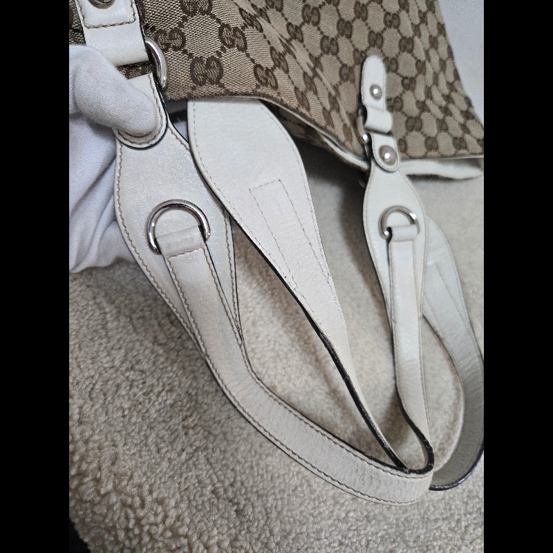 Gucci 古馳 經典大馬銜扣 GG 老花帆布大托特包-35