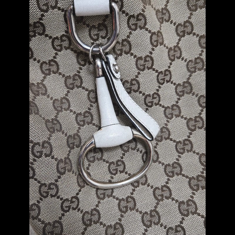 Gucci 古馳 經典大馬銜扣 GG 老花帆布大托特包-42