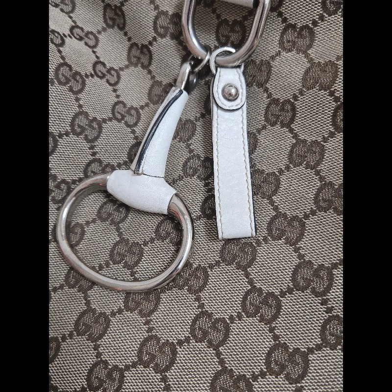 Gucci 古馳 經典大馬銜扣 GG 老花帆布大托特包-43