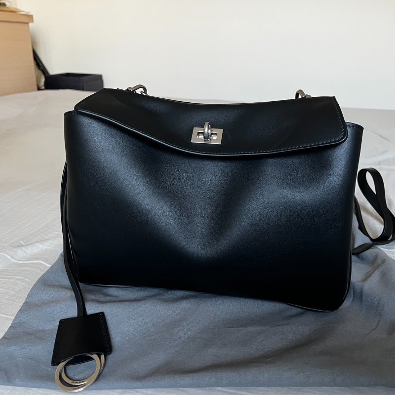 全新BALENCIAGA巴黎世家Rodeo Handbag黑色小號-0