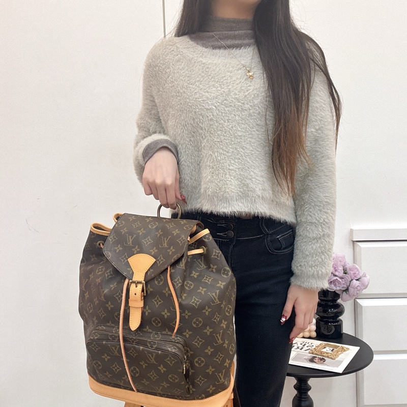 LV Montsouris 老花雙肩包 vintage 二手 後背 手提-1