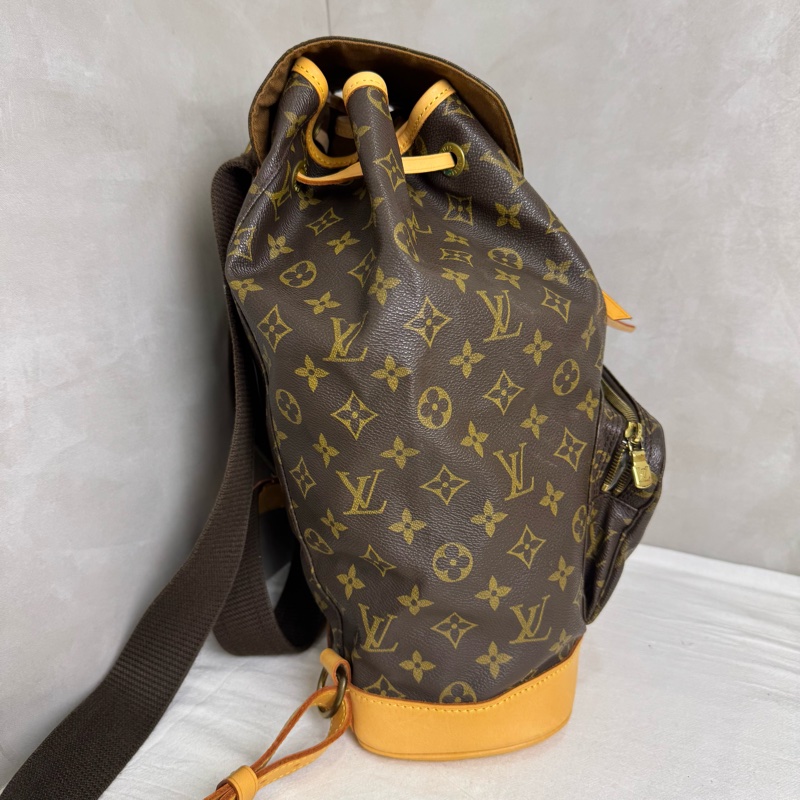 LV Montsouris 老花雙肩包 vintage 二手 後背 手提-6