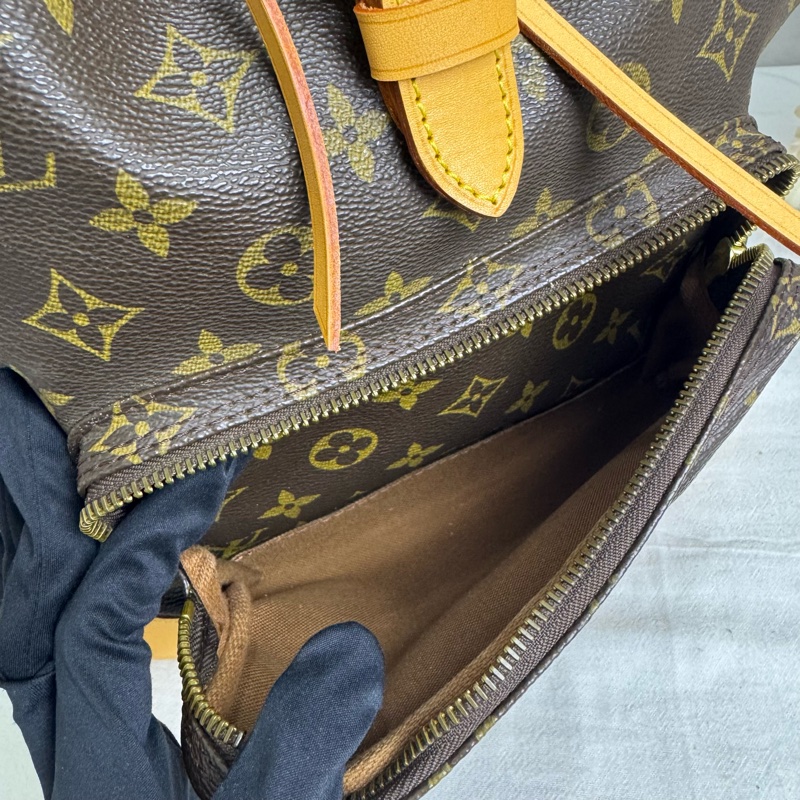 LV Montsouris 老花雙肩包 vintage 二手 後背 手提-21
