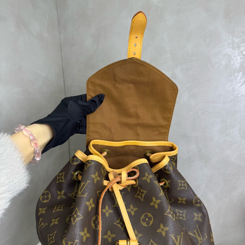 LV Montsouris 老花雙肩包 vintage 二手 後背 手提-23