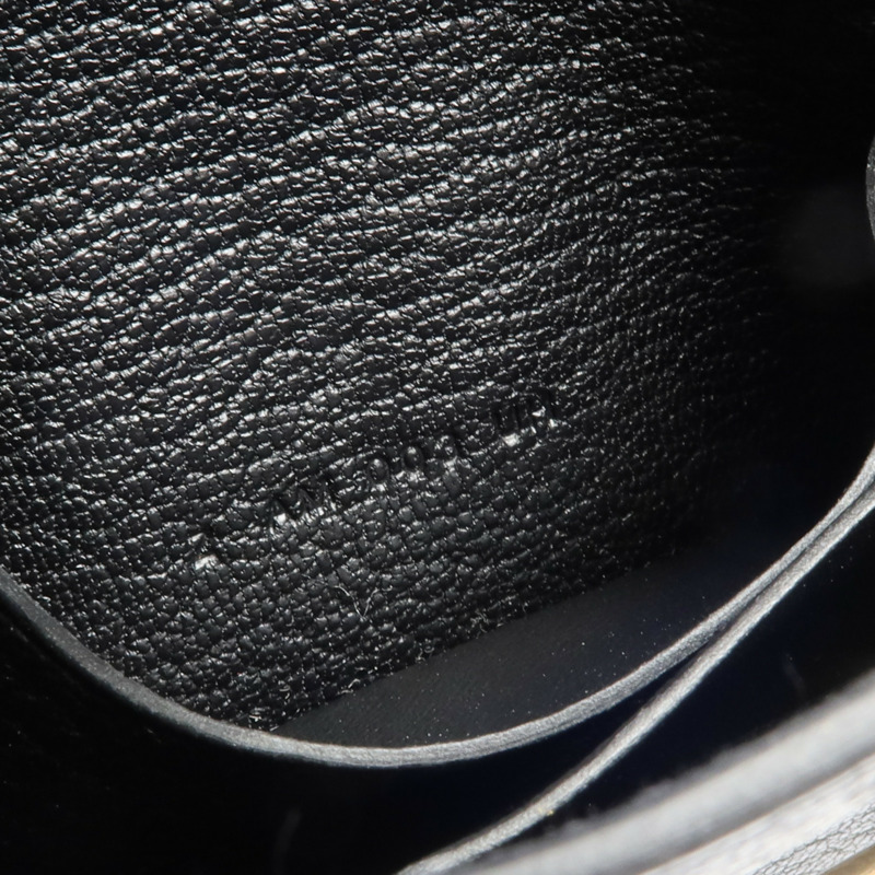 HERMES Chevre皮革Roulis Slim金扣錢包Noir-9