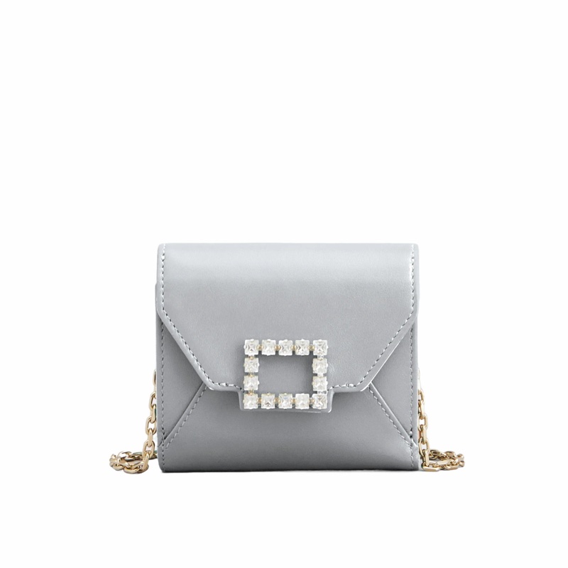 Roger Vivier 女士 鑽扣鏈條迷你錢包均碼碼10cm*3.5cm*8cm-0