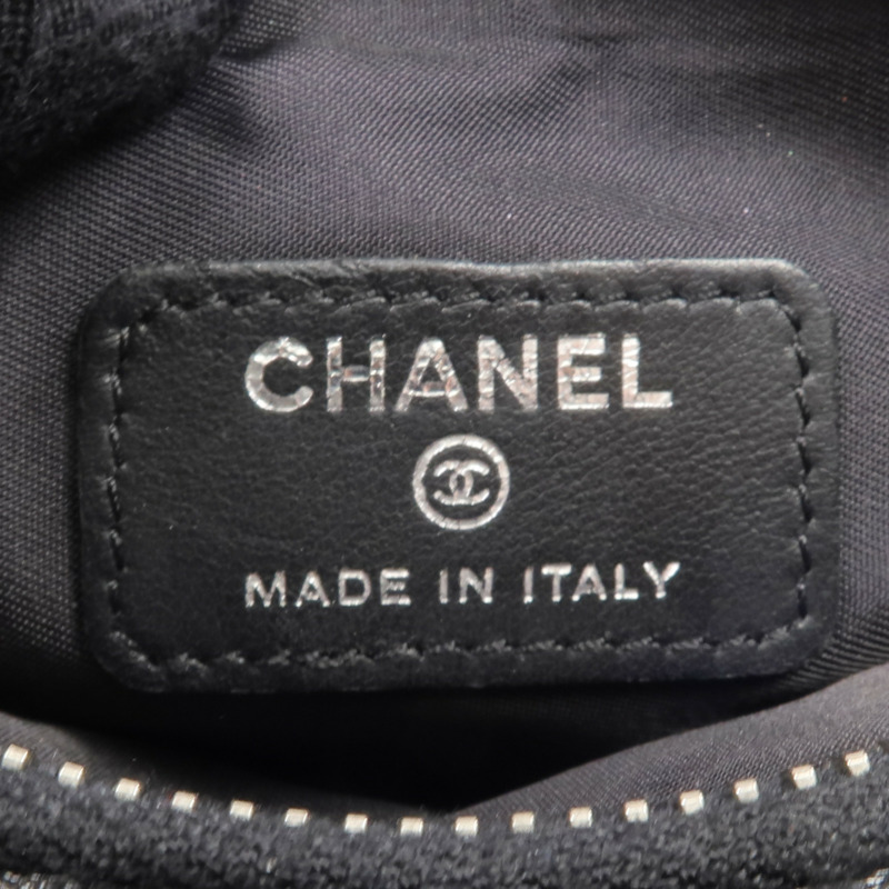CHANEL 帆布Pouch銀扣手拿包-12