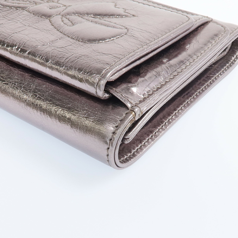 CHANEL 牛皮皮革Fold Wallet銀扣錢包-10