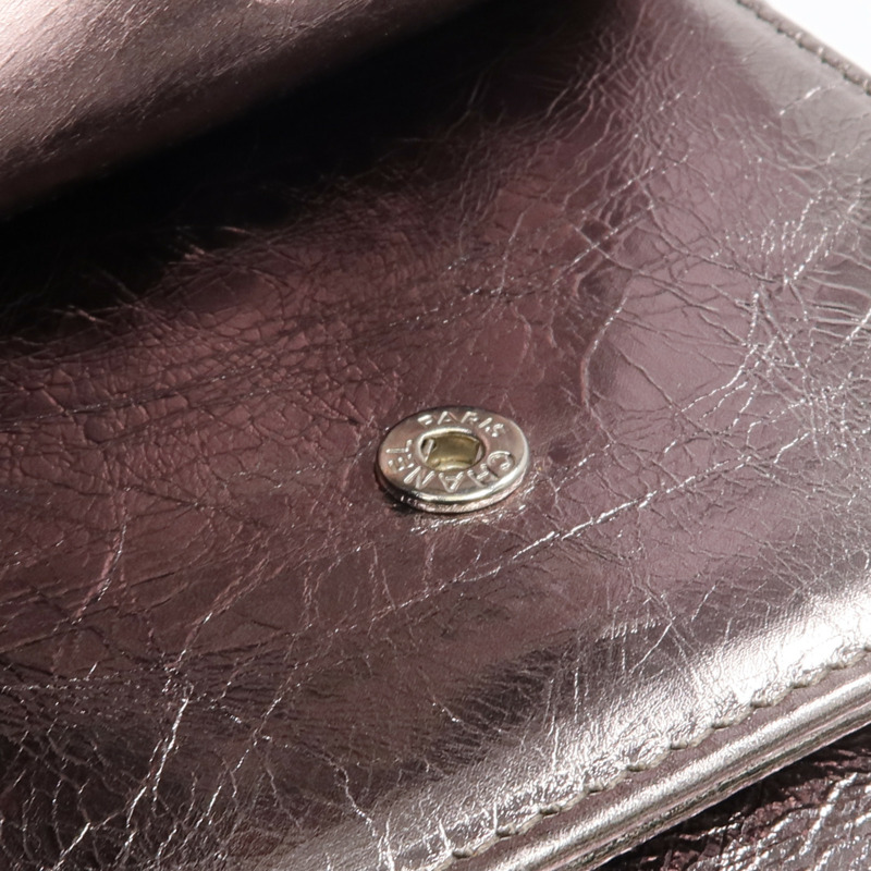 CHANEL 牛皮皮革Fold Wallet銀扣錢包-14