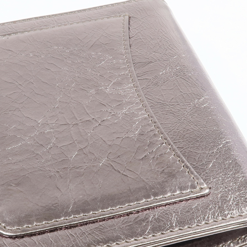 CHANEL 牛皮皮革Fold Wallet銀扣錢包-15
