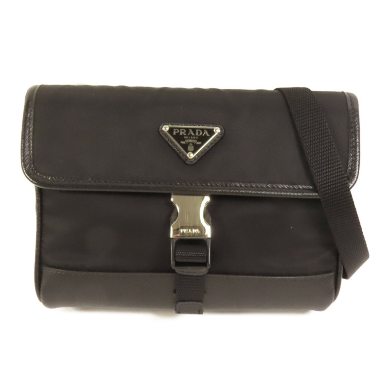 PRADA 尼龍Smartphone Case銀扣肩背袋-0