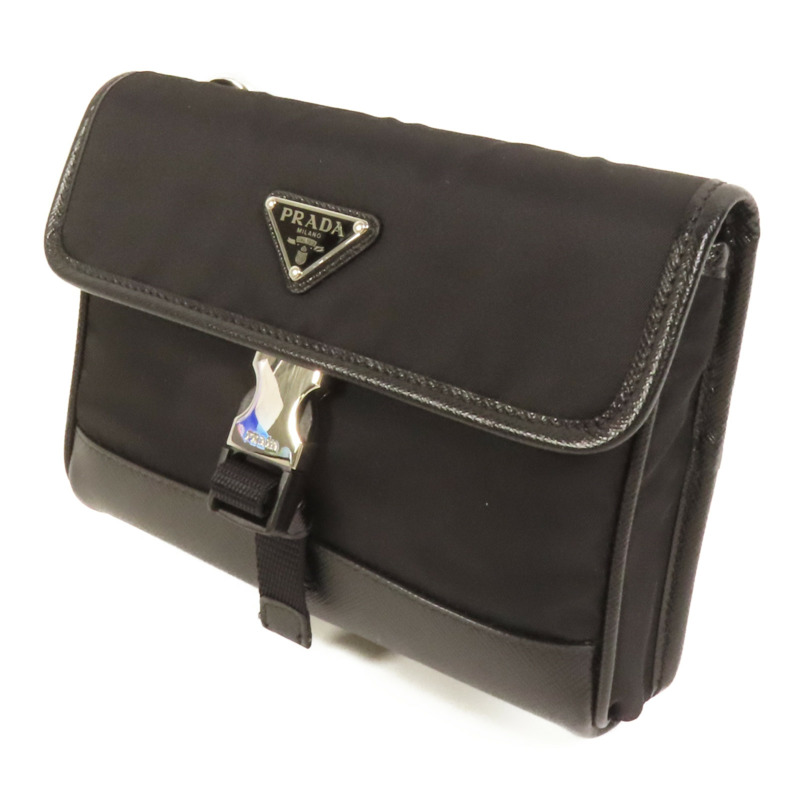 PRADA 尼龍Smartphone Case銀扣肩背袋-2