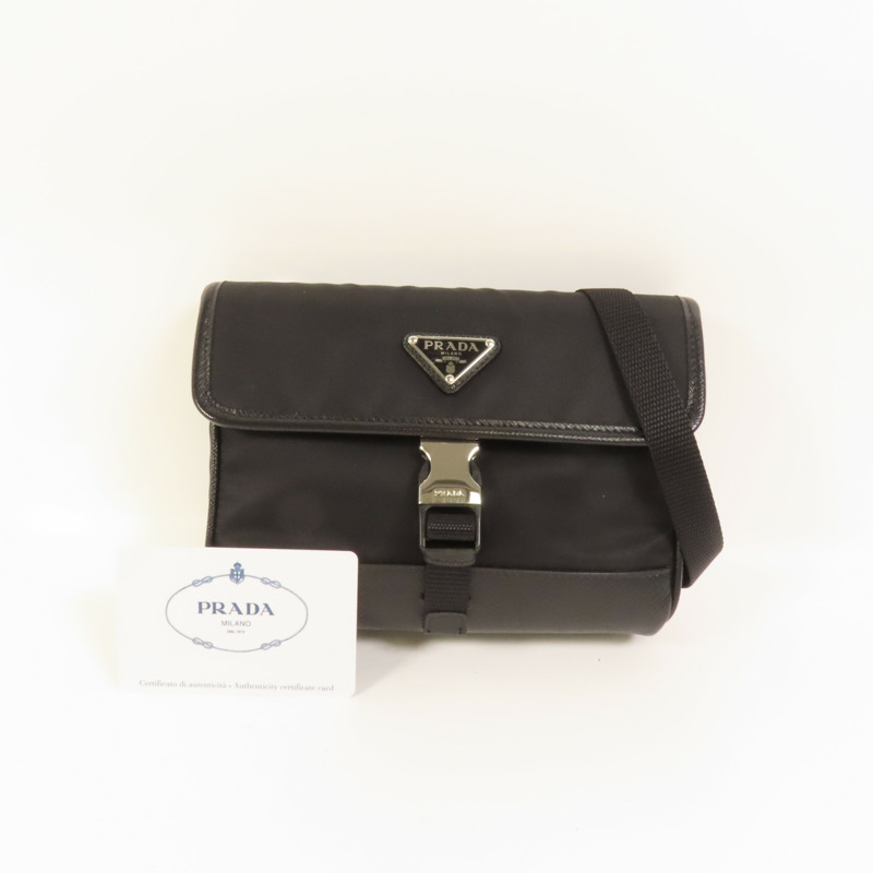 PRADA 尼龍Smartphone Case銀扣肩背袋-9