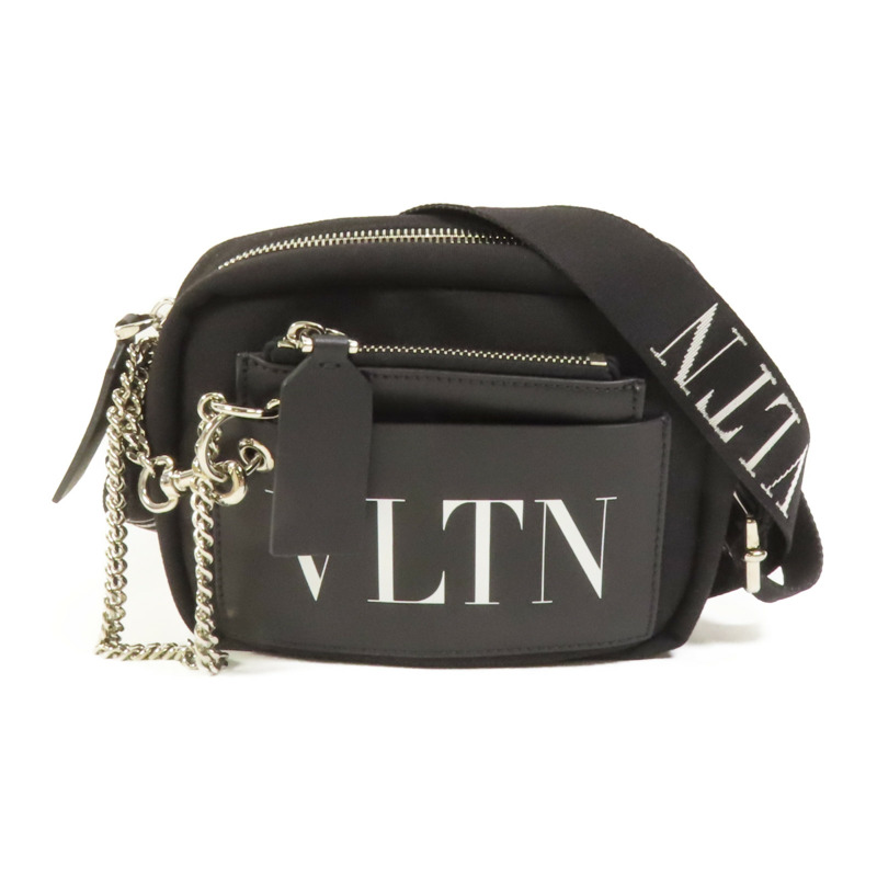 Valentino 帆布VLTN Garavami Shoulder Bag銀扣肩背袋-0