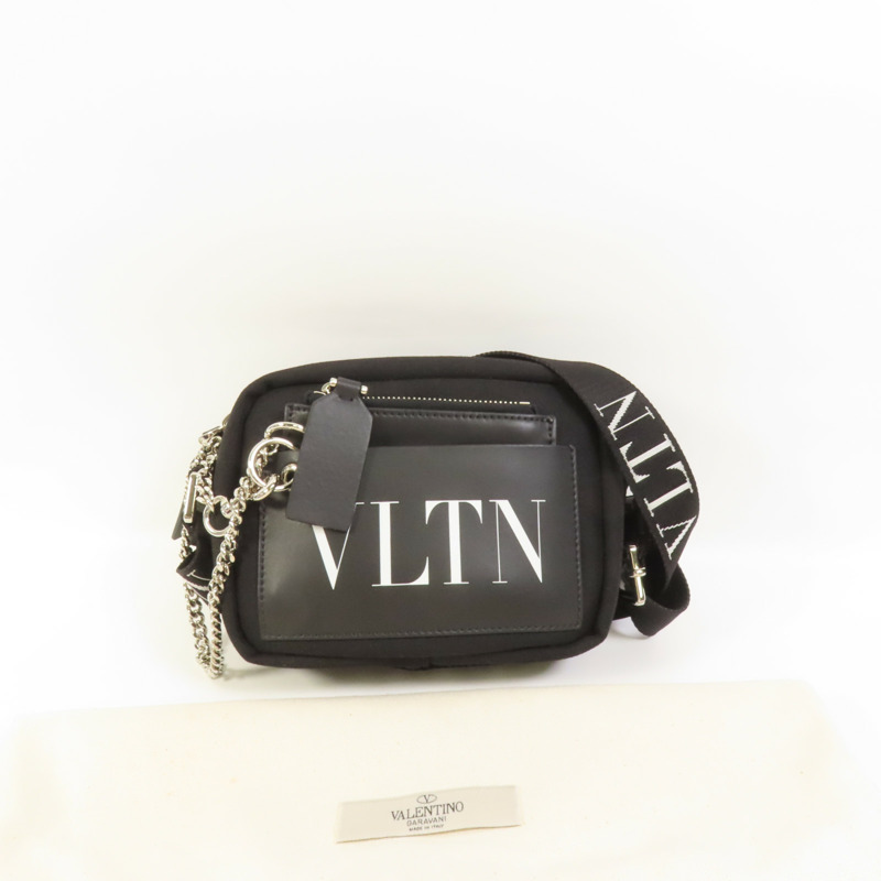 Valentino 帆布VLTN Garavami Shoulder Bag銀扣肩背袋-9