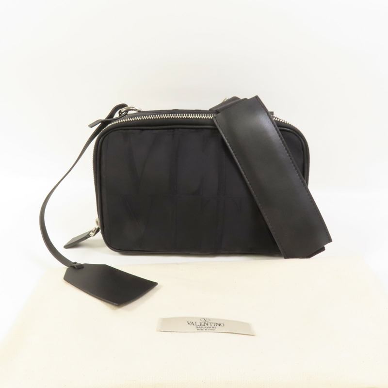 Valentino 尼龍Camera Bag銀扣肩背袋-9